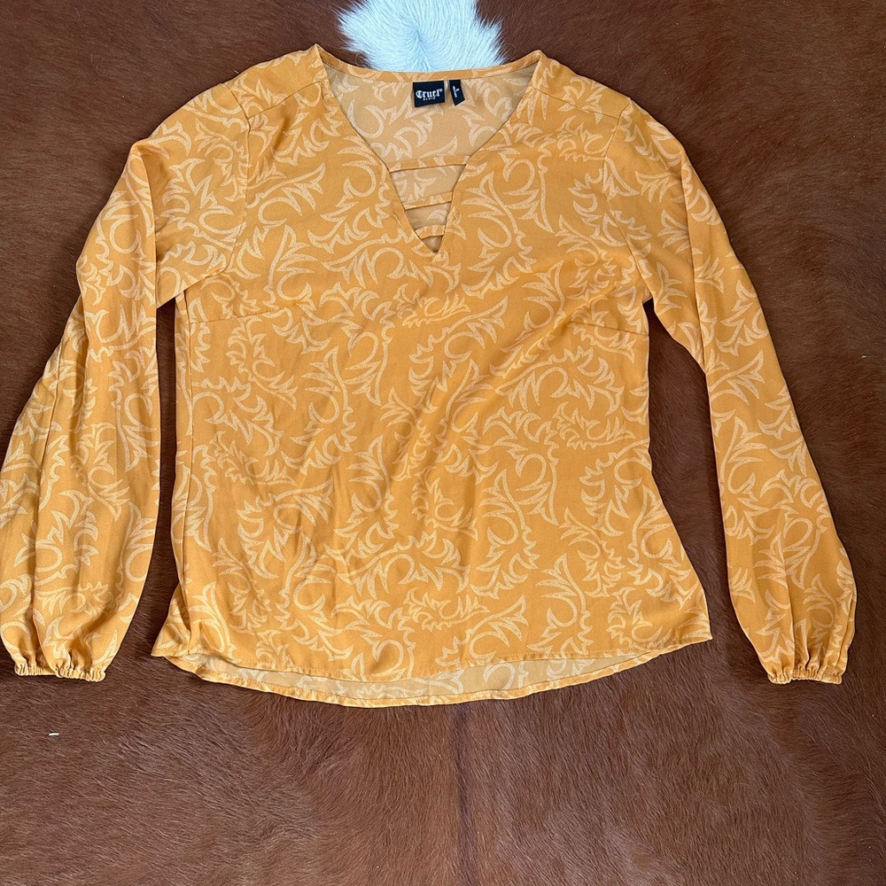 Western Boot Stitch V-Neck Blouse